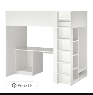 Cama alta IKEA SMASTAD con escritorio