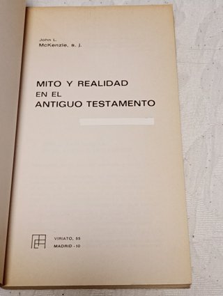 'Mito y Realidad en el Antiguo Testamento' (1971)