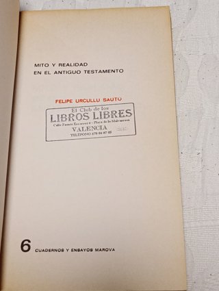 'Mito y Realidad en el Antiguo Testamento' (1971)