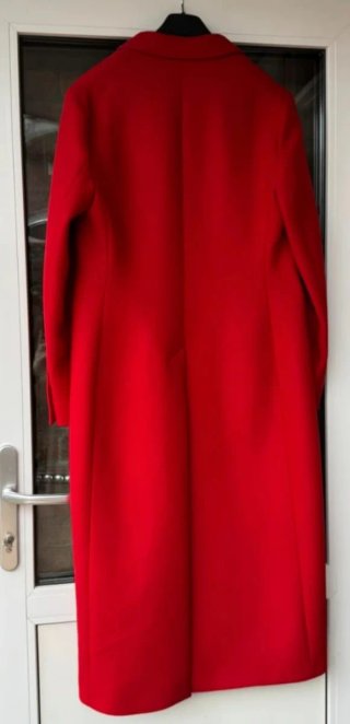 Abrigo Zara Manteco Talla M Rojo