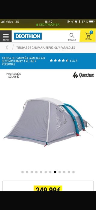 Tienda campaña familiar Air Seconds 4 XL