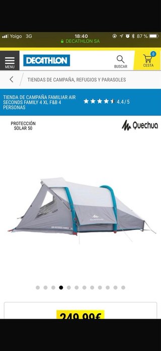 Tienda campaña familiar Air Seconds 4 XL