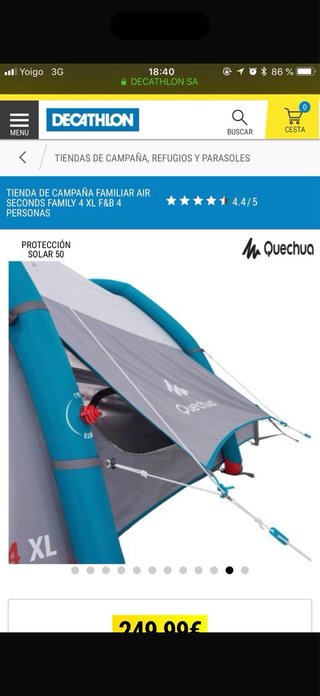 Tienda campaña familiar Air Seconds 4 XL