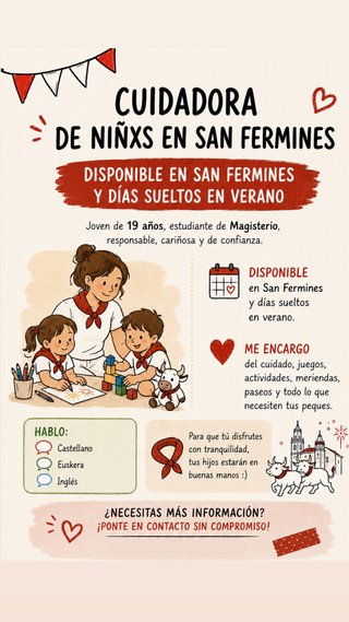Cuidadora de niños en Pamplona