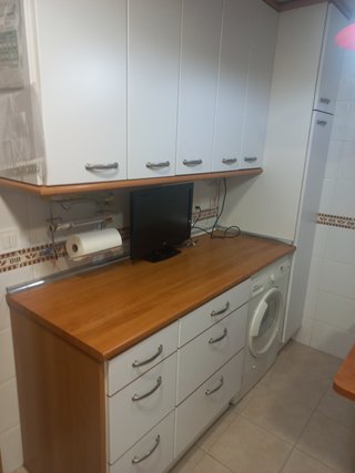 Muebles de cocina madera y blanco