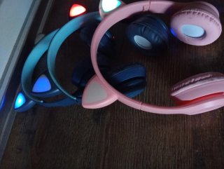 Auriculares LED Niños Azul y Rosa 3 unidades