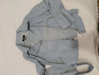 Chaqueta Stradivarius Piel Azu claro