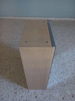 Mueble de baño madera y cristal