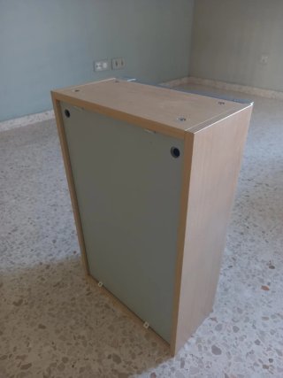 Mueble de baño madera y cristal