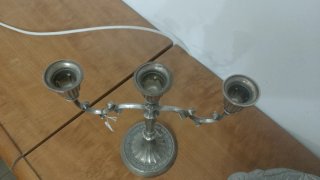 Candelabro de plata para 3 velas