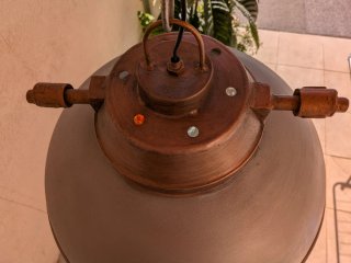Lámpara colgante metal y madera