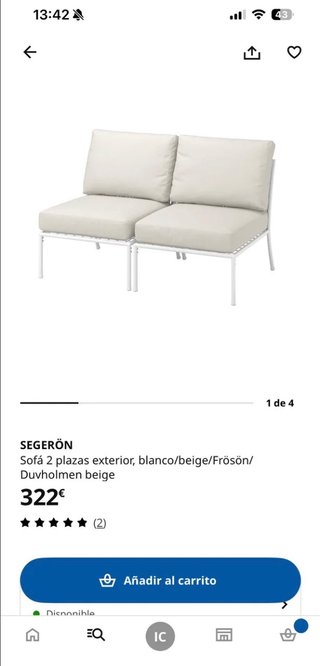 Sofá y mesa IKEA Segeron exterior