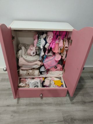 Mueble Ropa Muñecas Rosa
