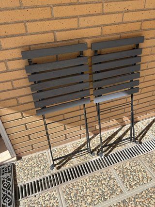 4 Sillas Plegables Ikea Madera y Metal