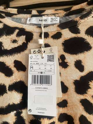 Camiseta Mango Animal Print Talla M