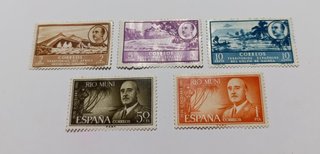 Lote 5 sellos España Franco Guinea Río Muni