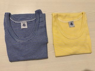 2 Canotte Petit Bateau righe con boxer coordinati