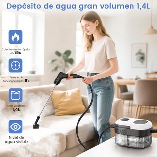 Limpiador Vapor Portátil 2500W Vaporeta Mano