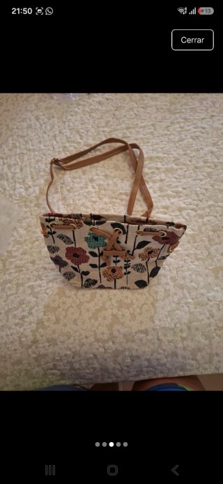 Bolso de tela con estampado floral