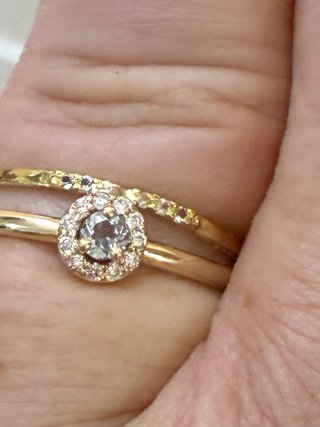 Anillo Oro 18k Diamantes y Aguamarina Natural