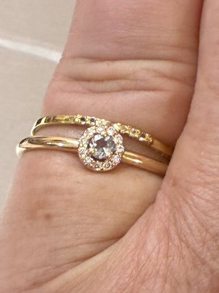 Anillo Oro 18k Diamantes y Aguamarina Natural