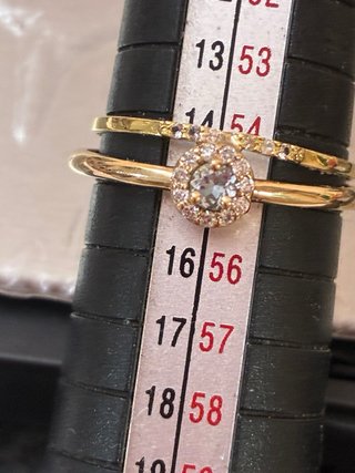 Anillo Oro 18k Diamantes y Aguamarina Natural