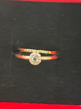 Anillo Oro 18k Diamantes y Aguamarina Natural