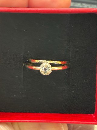 Anillo Oro 18k Diamantes y Aguamarina Natural