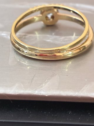 Anillo Oro 18k Diamantes y Aguamarina Natural