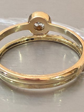 Anillo Oro 18k Diamantes y Aguamarina Natural