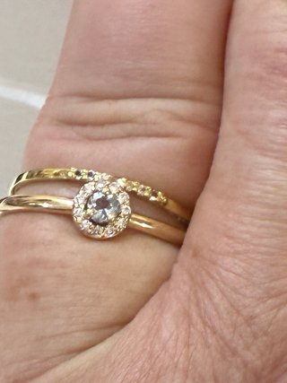 Anillo Oro 18k Diamantes y Aguamarina Natural