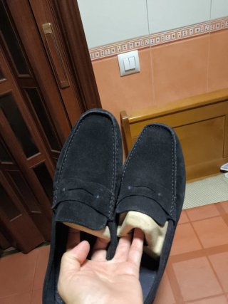 Mocasines Azul Marino de ante. Talla 45.