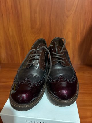 Zapatos Brogue Wonder Talla 39 Burdeos Marrón.