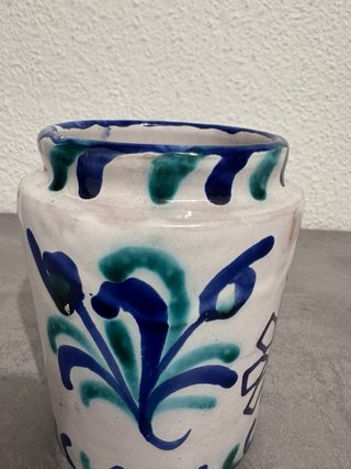 Jarrón Falauza Cerámica Azul y Verde