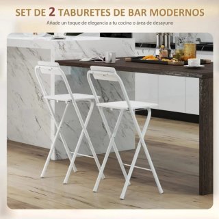 2 Taburetes Altos Blancos