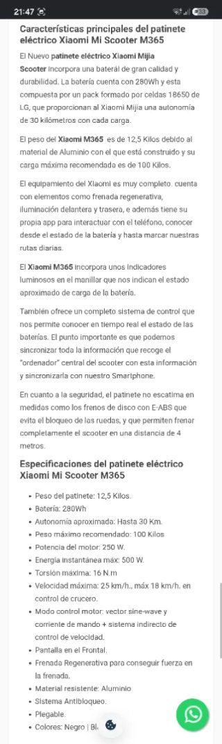 Patinete Eléctrico Xiaomi M365 y funda protectora