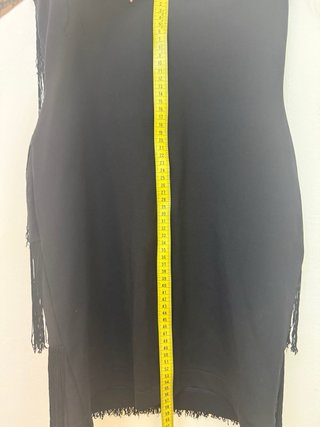 Vestido flecos negro años 90