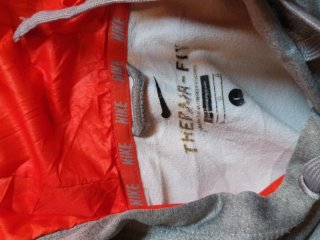 Sudadera Nike Hombre Gris Naranja