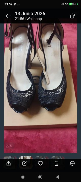 Zapatos de tacón con encaje y plataforma
