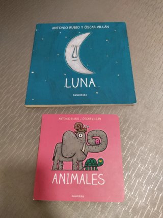Luna y Animales. 2 libros de Kalandraka