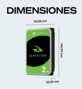 Seagate BarraCuda 2TB, Disco Duro Interno. Nuevo