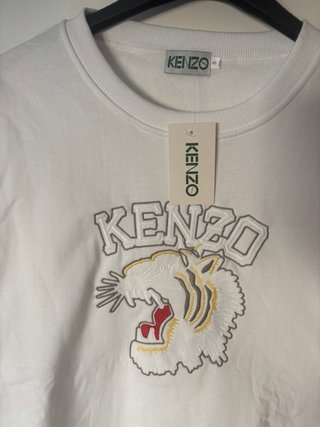 Sudadera Kenzo Blanca con Tigre Bordado