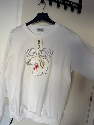 Sudadera Kenzo Blanca con Tigre Bordado