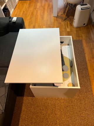Mesa de centro elevable Ikea blanca Ostavall