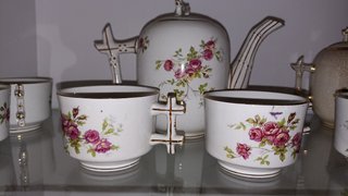 Juego de té/café Cartuja Pickman Rosa