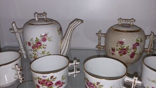 Juego de té/café Cartuja Pickman Rosa