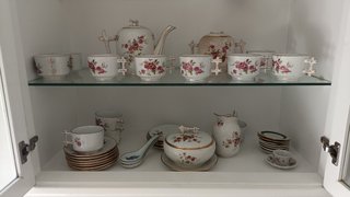 Juego de té/café Cartuja Pickman Rosa