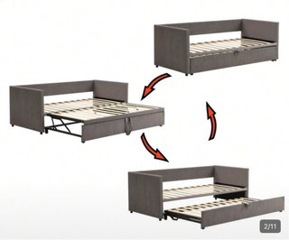 Sofá cama nido gris tela