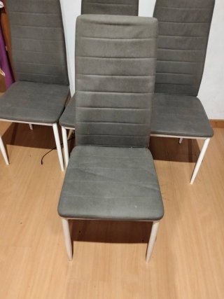Juego de 4 sillas de comedor grises