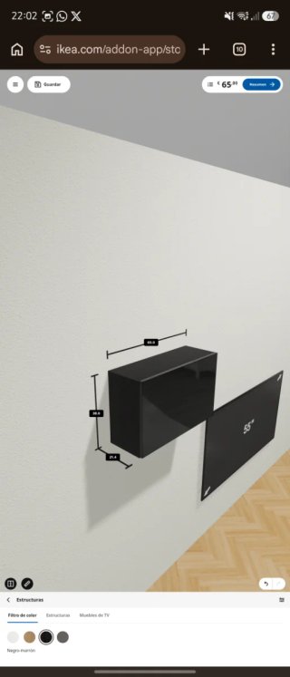Cajón Besta Ikea Negro Piano Estrecho